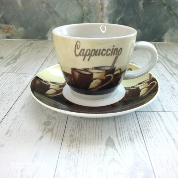T. Bavaria Germany Cappuccino Pot Cups & Saucers 15 Pc. Set Mid 20th Century - Picture 5 of 11